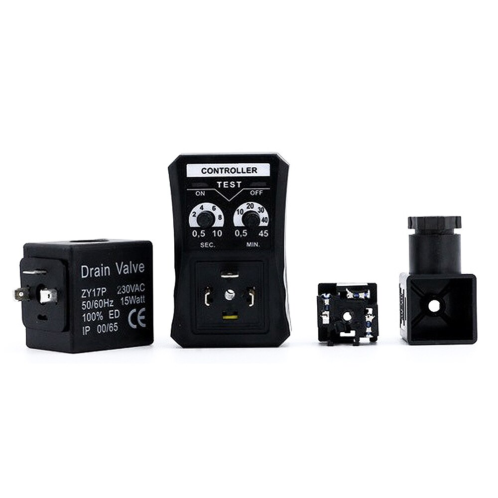 1/2" DN15 Automatic Electronic Drainer OPT-A 12V/24V DC 110V/220V AC Electronic Timer Air Compressed Gas Tank Drain Valve OPT-B