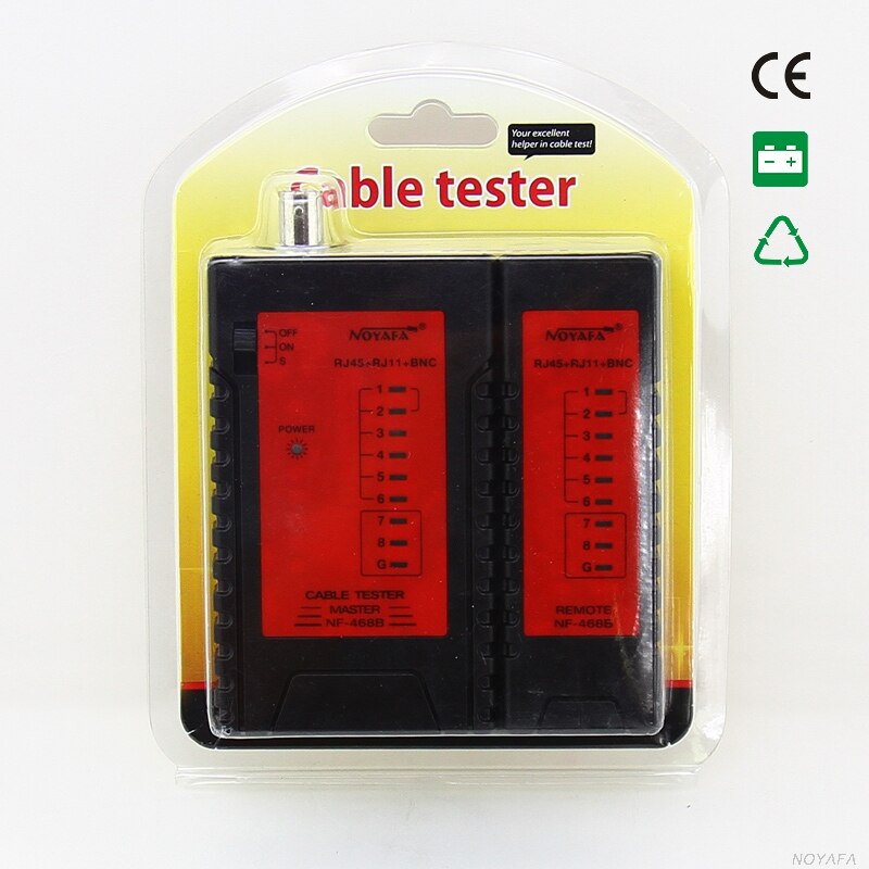 Noyafa cabo de rede testador NF-468B rj45 rj11 bnc lan fio tester detector teste remoto profissional ferramenta rede