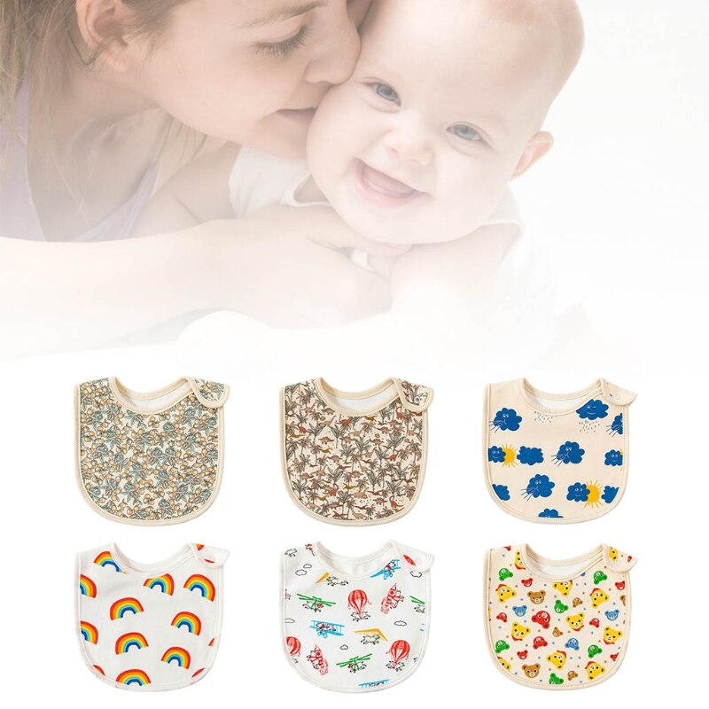 2 Stks/set Babyvoeding Kwijl Bib Speeksel Handdoek Zachte Pure Katoen Afdrukken Burp Doek 85DE