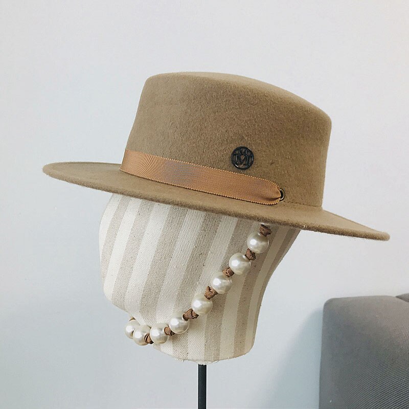 Fibonacci uld fedora hat kvinder retro uld filt hat europæisk punk flade top hatte kasket street vild trend sorte kasketter grå