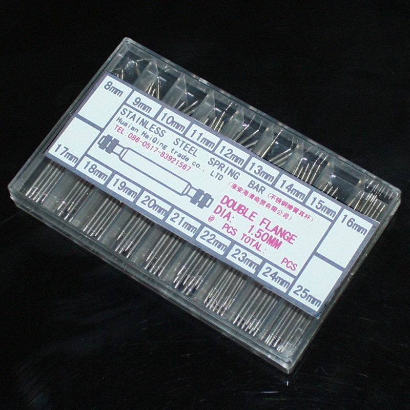 360 stuks/set 18 maten horloge accessoires dikke leren horlogeband stalen vaste as horlogeband