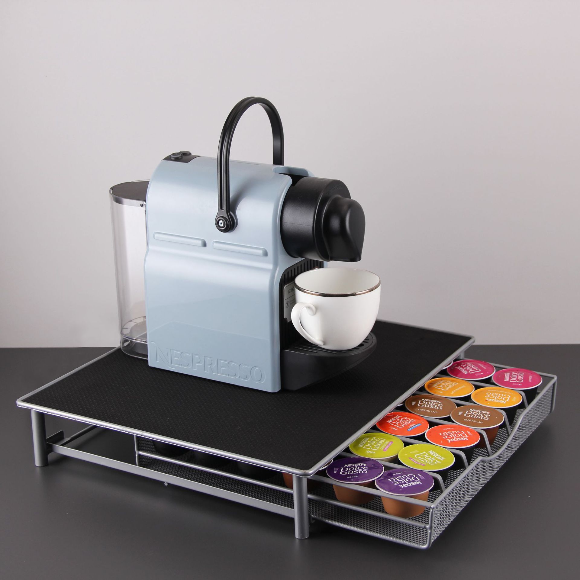 Cápsulas de café Nespresso/Tassimo/Dolce Gusto de acero inoxidable, soporte para cápsulas, estante de almacenamiento, cajones, estantes de cápsulas de café