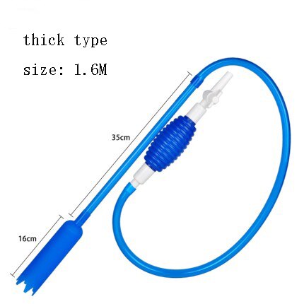 Fish tank aquarium siphon sponge filter with water valve aquarium cleaner 1pc: thick with valve