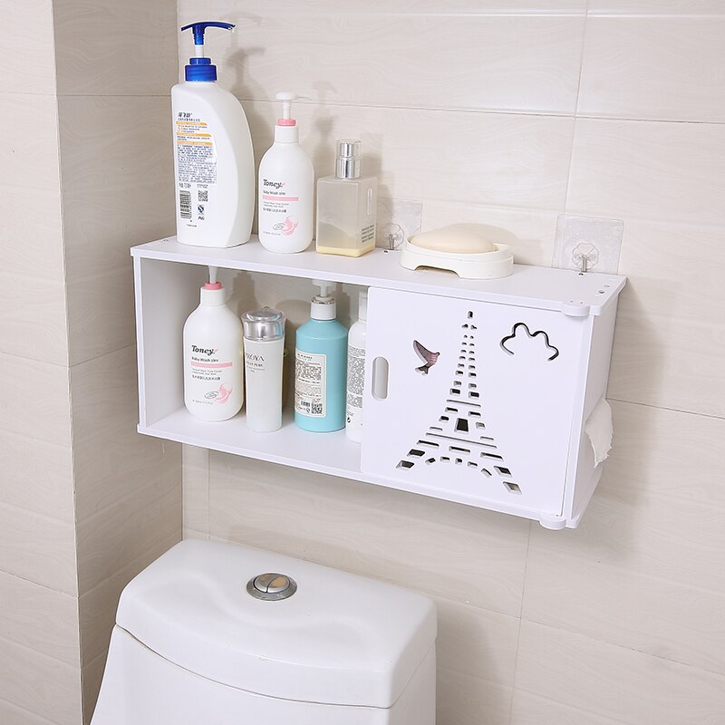 Badeværelse væg hylde toilet opbevaring rack badeværelse vandtæt rulle papir vask  lo523259