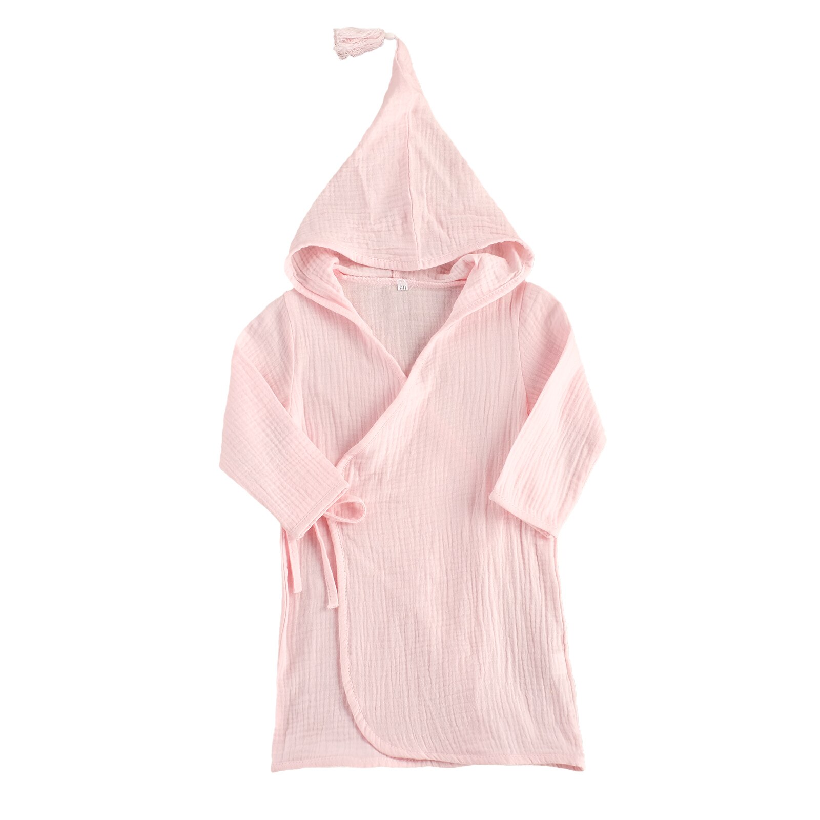 1-5 ans enfant en bas âge enfants bébé garçon filles à manches longues bulle coton peignoir couleur unie à capuche peignoir enfant en bas âge maison maillots de bain: Rose / 5