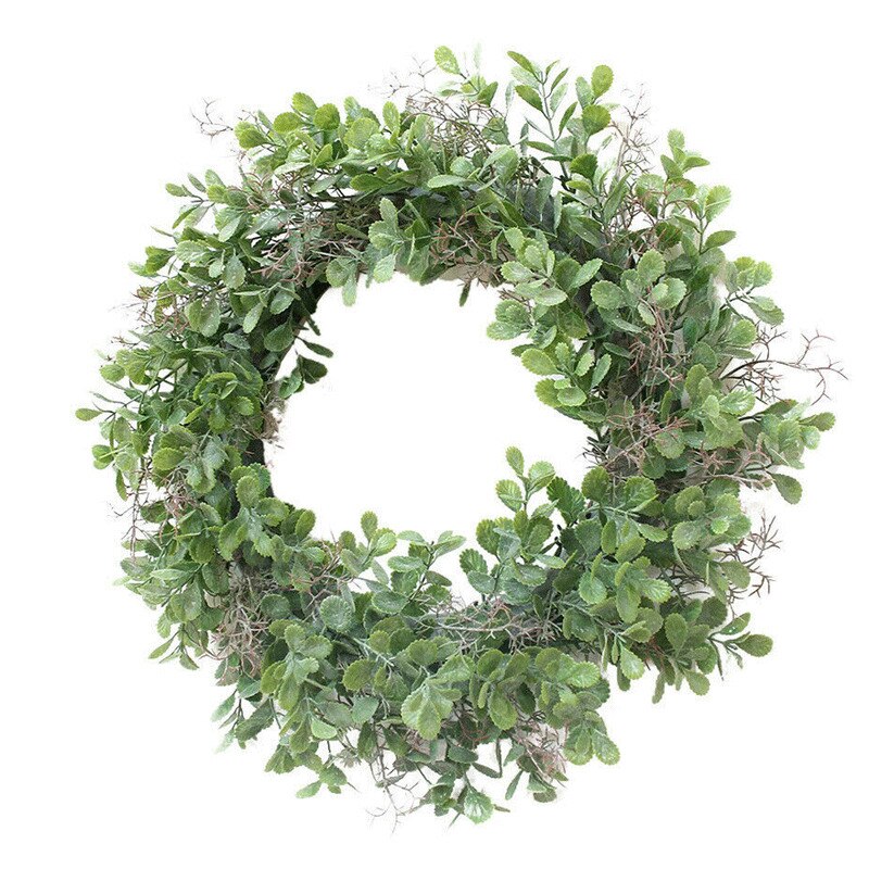 Artificial Long leaf Lucky Wreath Green Leaves Front Door Indoor Wall Decor your House and Make it Look Vibrant