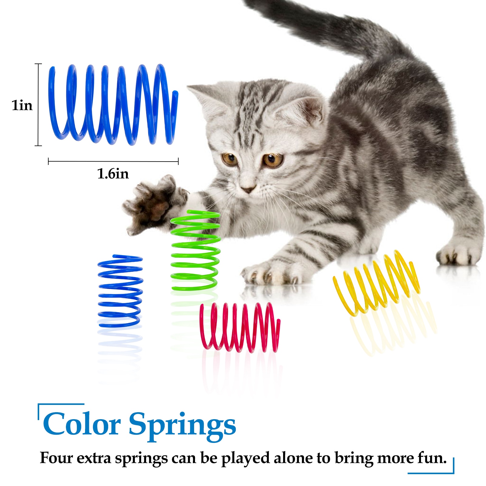 4/8Pcs Kat Lente Speelgoed Plastic Kleurrijke Spoel Spiraal Springs Pet Action Breed Duurzaam Interactieve Speelgoed Brain Game kat Speelgoed