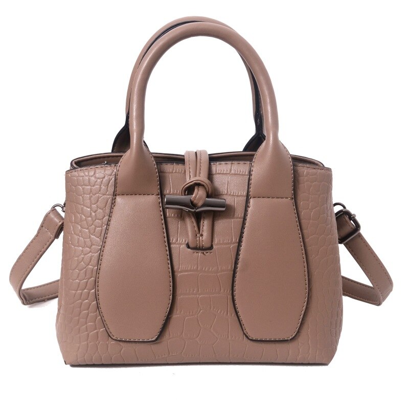 Krokodil axelväska: Mörk khaki