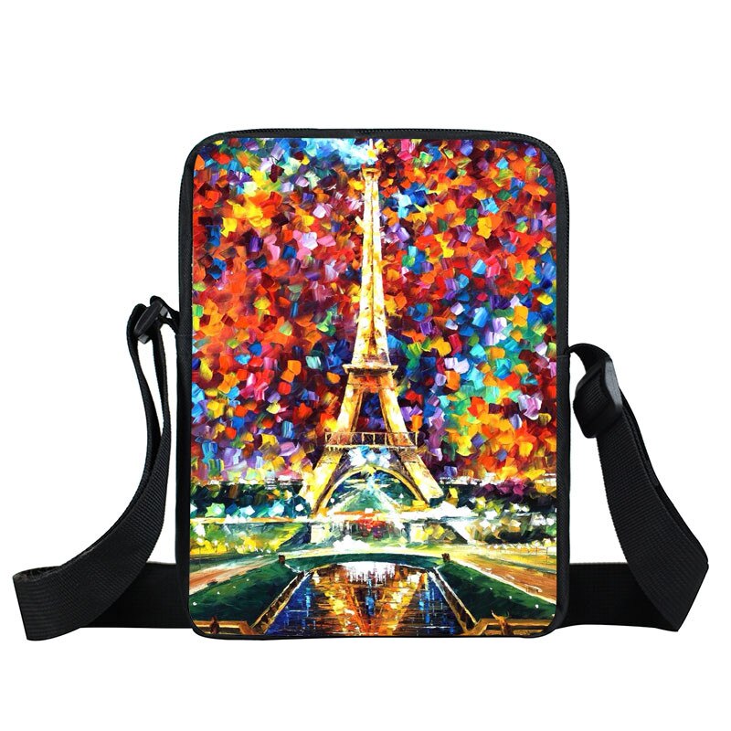 World Map / Oil Painting Landscape Mini Messenger Bag Women Handbag Ladies Shoulder Bag Portable Crossbody Bags Bookbag: XKB YOUHUA04