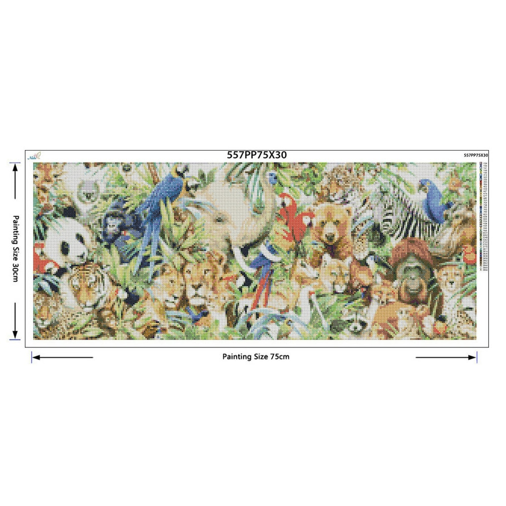 5D DIY Diamond Painting Zoo Animals Embroidery Full Square Diamond Cross Stitch Rhinestone Painting Home decor