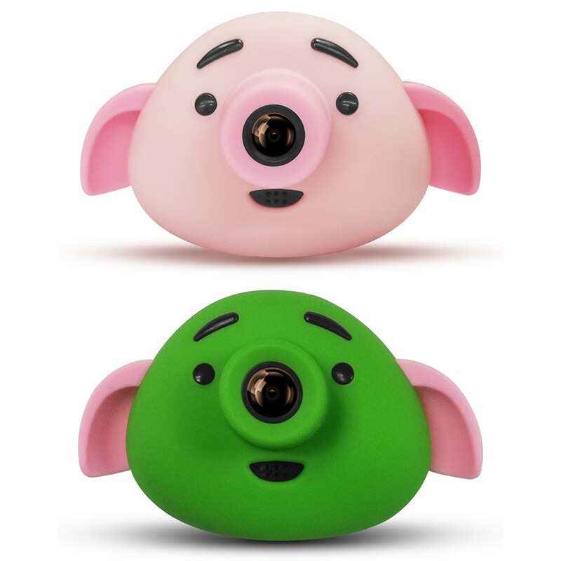 Children Digital Camera 1.8 Inch Front Rear Dual Camera 720P Mini Cute Pig Camera Toys For Kids Birthday