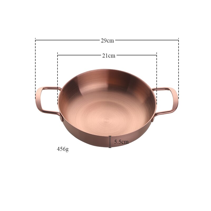 1Pc Rvs Soeppan Zee Voedsel Potten Verdikte S &amp; L Noedels Pot Keukengerei Potten En Pannen single-Layer Koreaanse Kookgerei: S-Rose gold