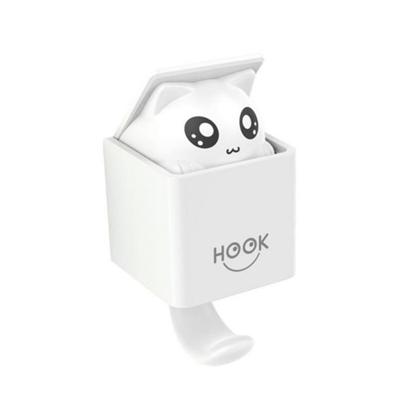 1PCS Cute Cat Gravity Sensor Hook Cute Cat Wall Hook Bathroom Towel Hook Can Be Used For Kitchen Wall Hook: 02