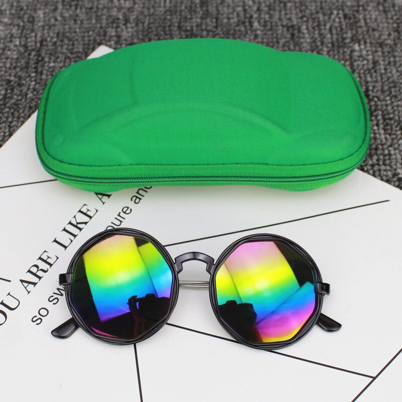 Korean Kids Children Colorful Sunglasses Round Reflective Glasses Baby Children UV400 Sport Sunglasses Toys Accessories