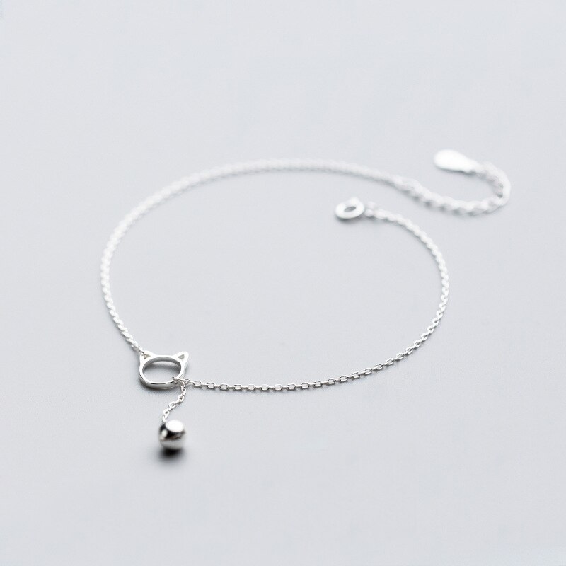 Mloveacc Nieuwkomers 925 Sterling Zilveren Kwastje Kat Bell Charm Enkelbanden Mode Enkelband Voor Vrouwen Sterling-Zilver-Sieraden: Default Title