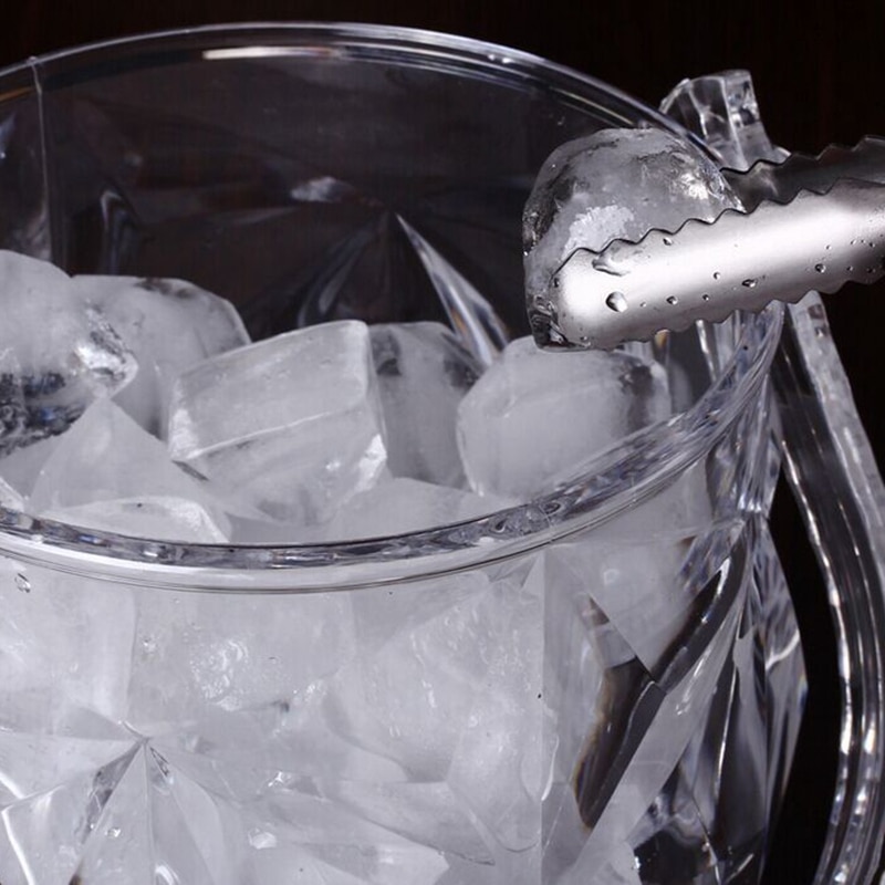 1 Pc Acrylic Bar Ice Bucket Two Handles Champagne Bucket Wine Bucket Spit Wine Barrel Container Ktv Club Bar Supplies