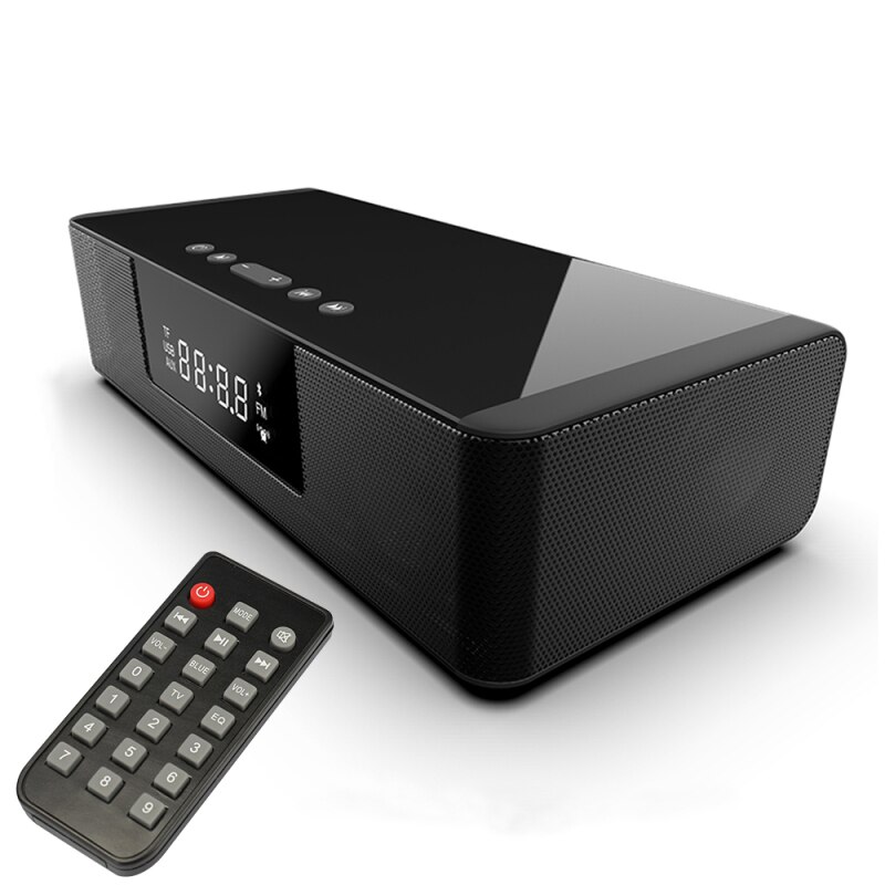 Columna de altavoz Bluetooth inalámbrico para cine en casa, barra de sonido para ordenador, centro de música con altavoces de reloj cargador inalámbrico, 4000 mAh