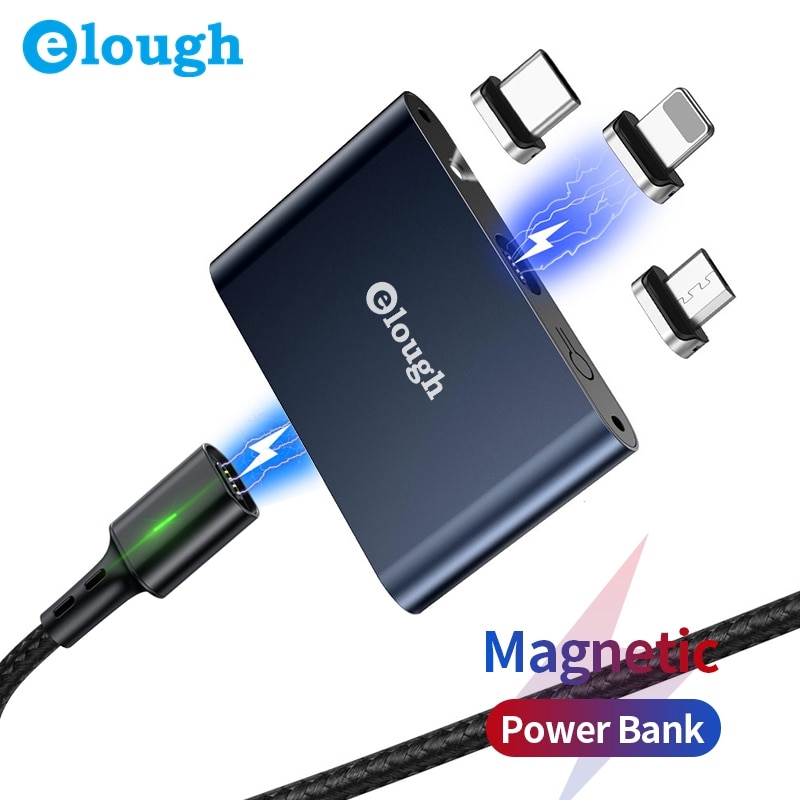 Elough mini PowerBank 1320mAh latarka przenośny magnetyczny ładowanie PowerBank dla Xiao mi mi iPhone 11 Samsung bateria zewnętrzna