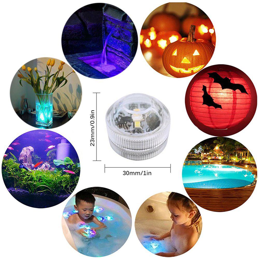 Underwater Led Light IP68 Waterproof Battery Operated Multi Color Submersible Lights For Swimming Pool Fountains Ponds Fishing
