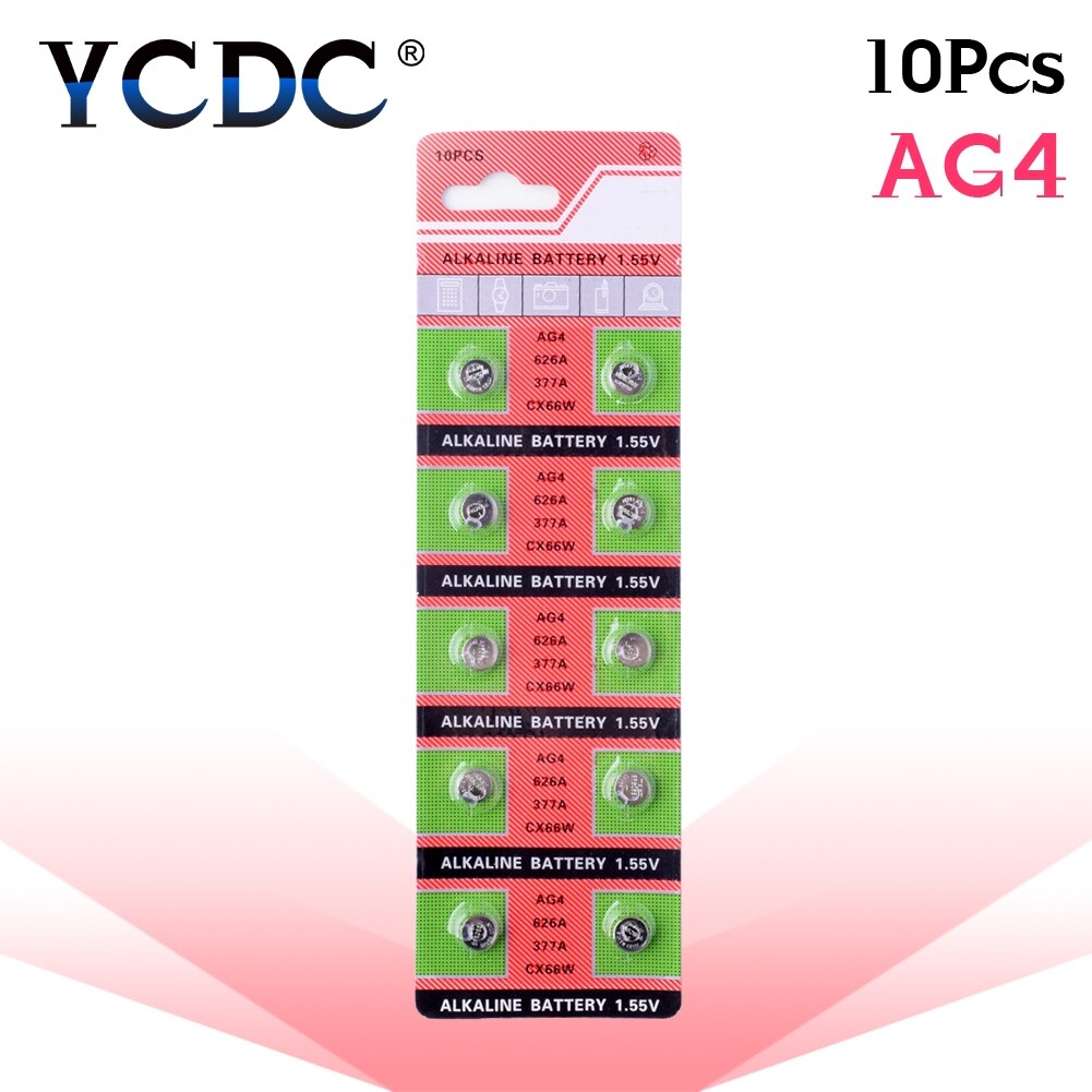 AG0 AG1 AG2 AG3 AG5 Pro Watch Battery 10 Pcs 1.55V AG4 ag4 377a 377 lr626 sr626sw sr66 lr66 Alkaline Batteries Button Cell Coin: AG4