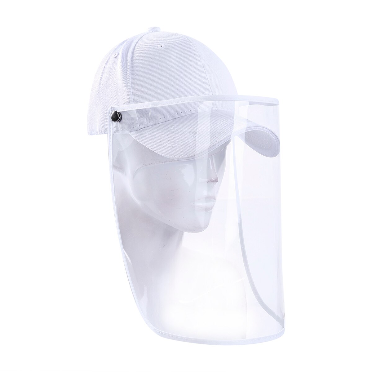 Unisex Solid Color Outdoor Sports Anti-Saliva Anti-Droplet Anti-spitting Full Face Protective Cover Baseball Caps Hats: White