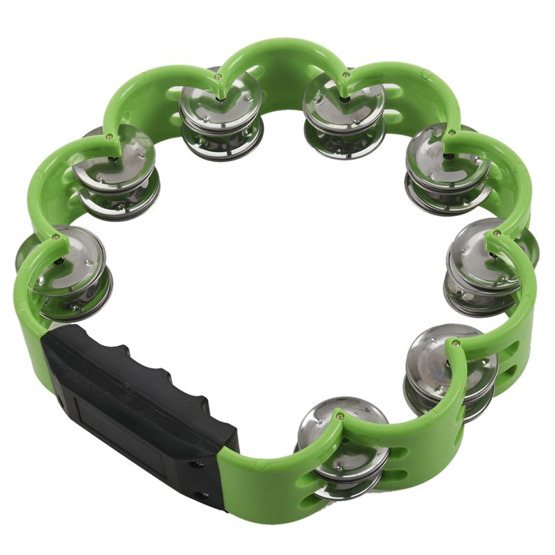 Shamrock Tambourine for Kids and Adults - Easy to Use - Comfortable Hand Held Percussion Instrument - Great for Choirs - Percuss