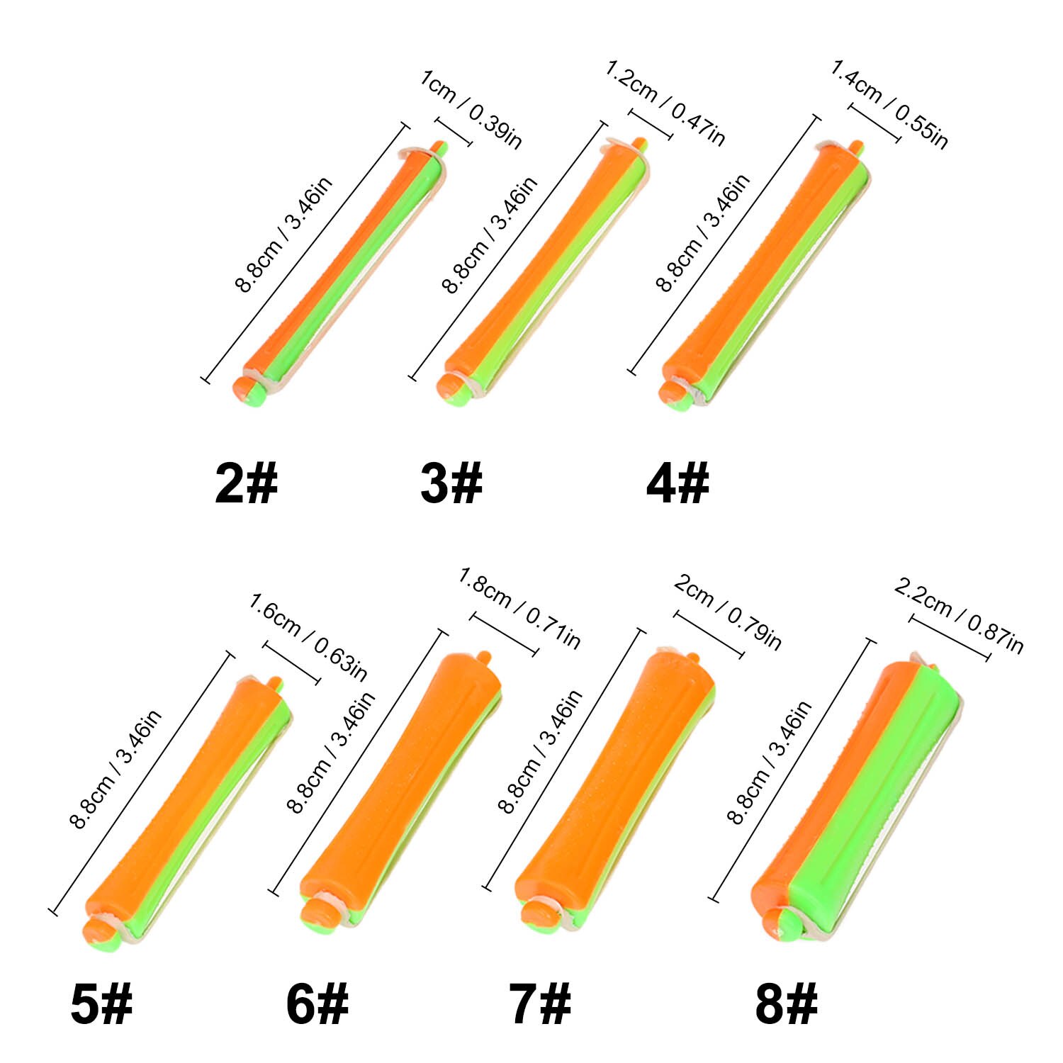 70 Pieces Perm Rods Hair Rollers with Perm Rod Bands Cold Rods Assorted Sizes Perming Curler DIY Hair Styling Beauty Tools