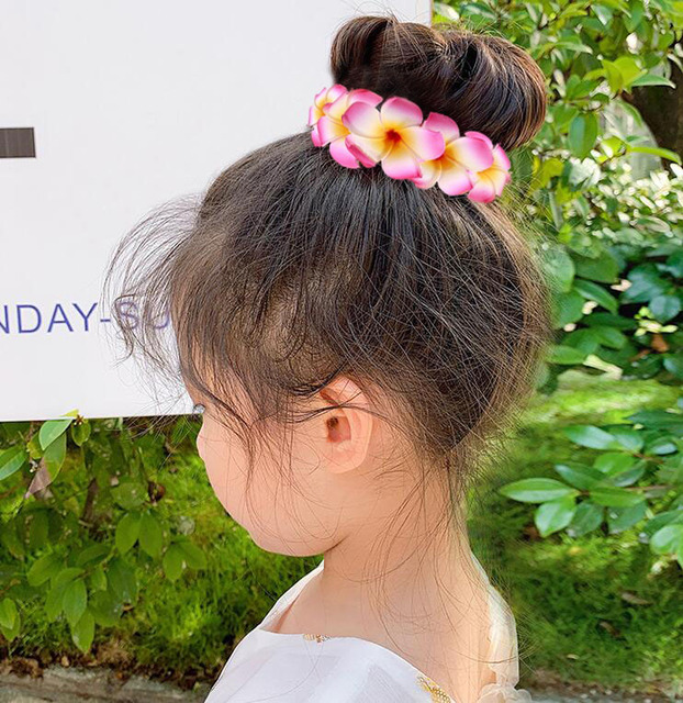 Bandeau de cheveux pour filles, couronne de fleurs PlumBR, bandeau magique pour chignon, frangipanier, guirxiété de cheveux, mariage, 11 couleurs, , 2 pièces: GRIS