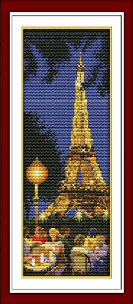 Cartton people landscape animal cross stitch kit aida 18ct count unprinted canvas stitches embroidery DIY handmade needlework: F214 14x31cm