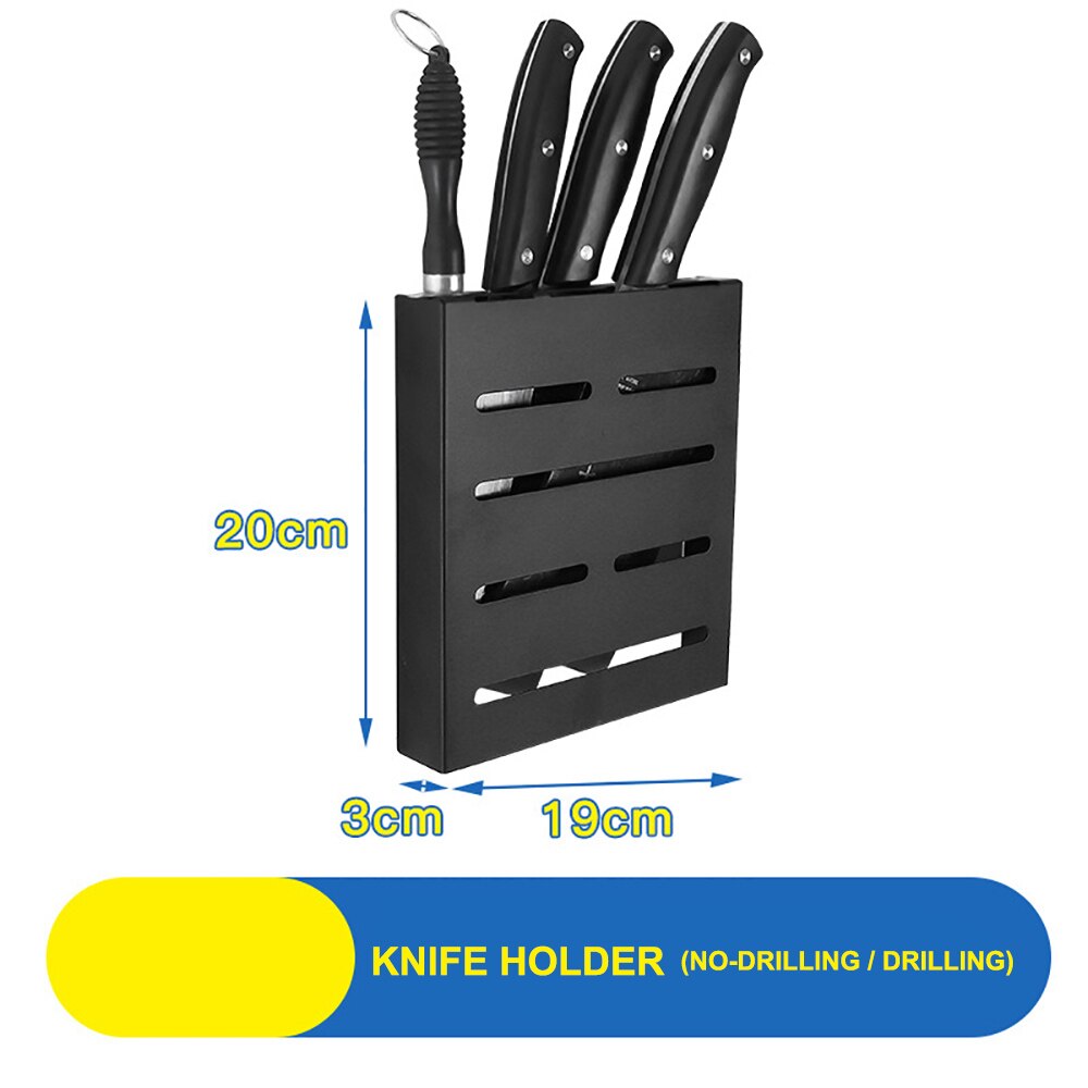 Wall-Mount Spice Racks stainless Kitchen Organizer Storage Shelves Spoon Hanger Hook Kitchen Gadgets Accessories Supplies: Type F Knife Holder