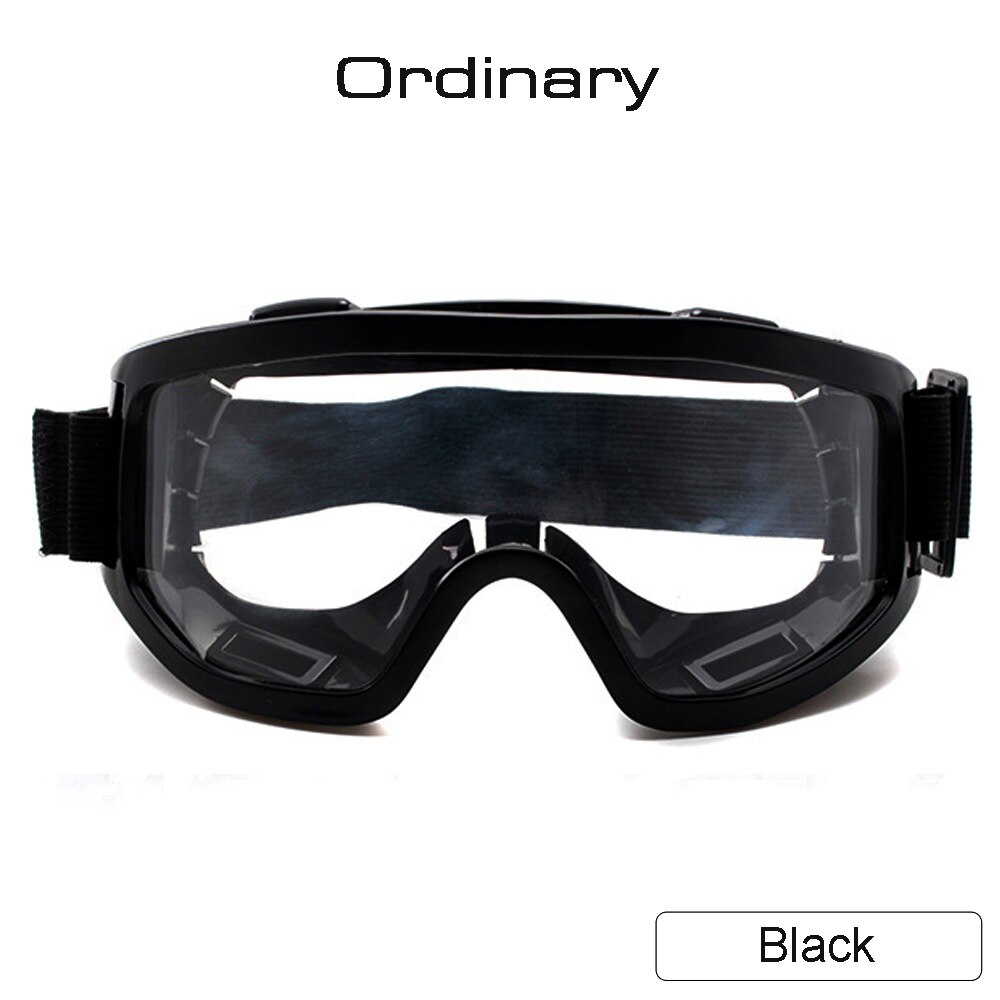 Beskyttelsesbriller anti-stænk støvtæt vindtæt arbejdslaboratorium briller øjenbeskyttelse industriel forskning sikkerhedsbriller: Almindelig sort
