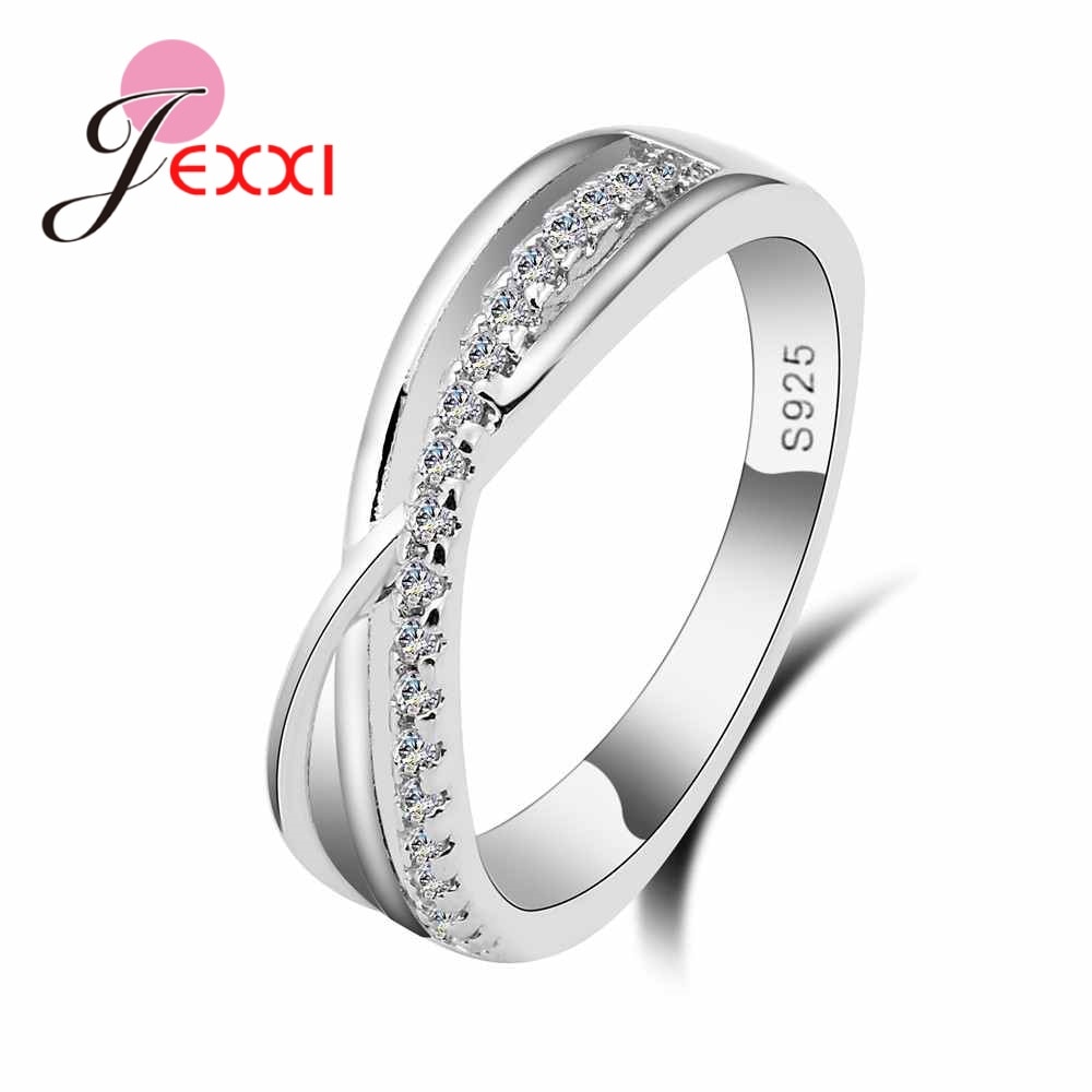 Anillos para propuesta de Plata de Ley 925 a la , circonita cúbica en forma de cruz, bandas de boda para mujer, anillos, joyería, accesorios para compromiso