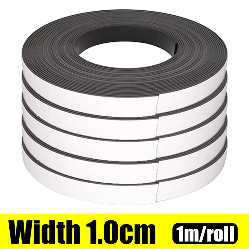 Sterke magnetische tape Zelfklevende magneet Flexibele tapes Thuiskantoor Whiteboards Koelkast Kleverige rubberen magneten Strips DIY-ambachten: 1 meter / Bruin