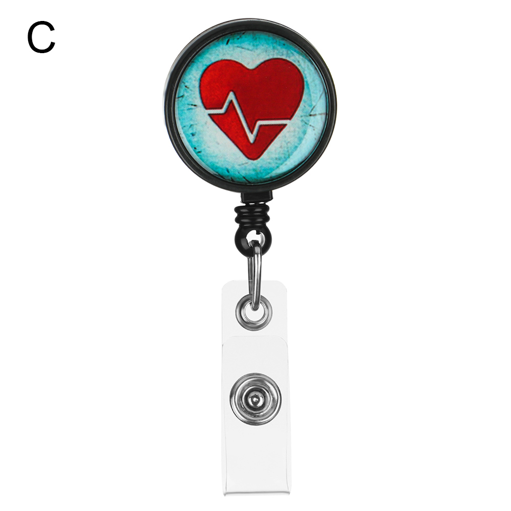 1Pcs Intrekbare Verpleegkundige Badge Houder Grappige Reel Werk Tag Met Alligator Clip Naam Card Plaat Id Card Houders kantoorbenodigdheden: C