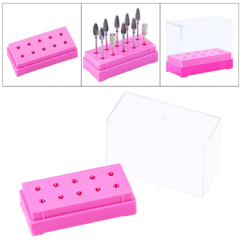 Neglebor opbevaringsboks tom stand display akryl beholder neglekasse fræser til fræser manicure tilbehør