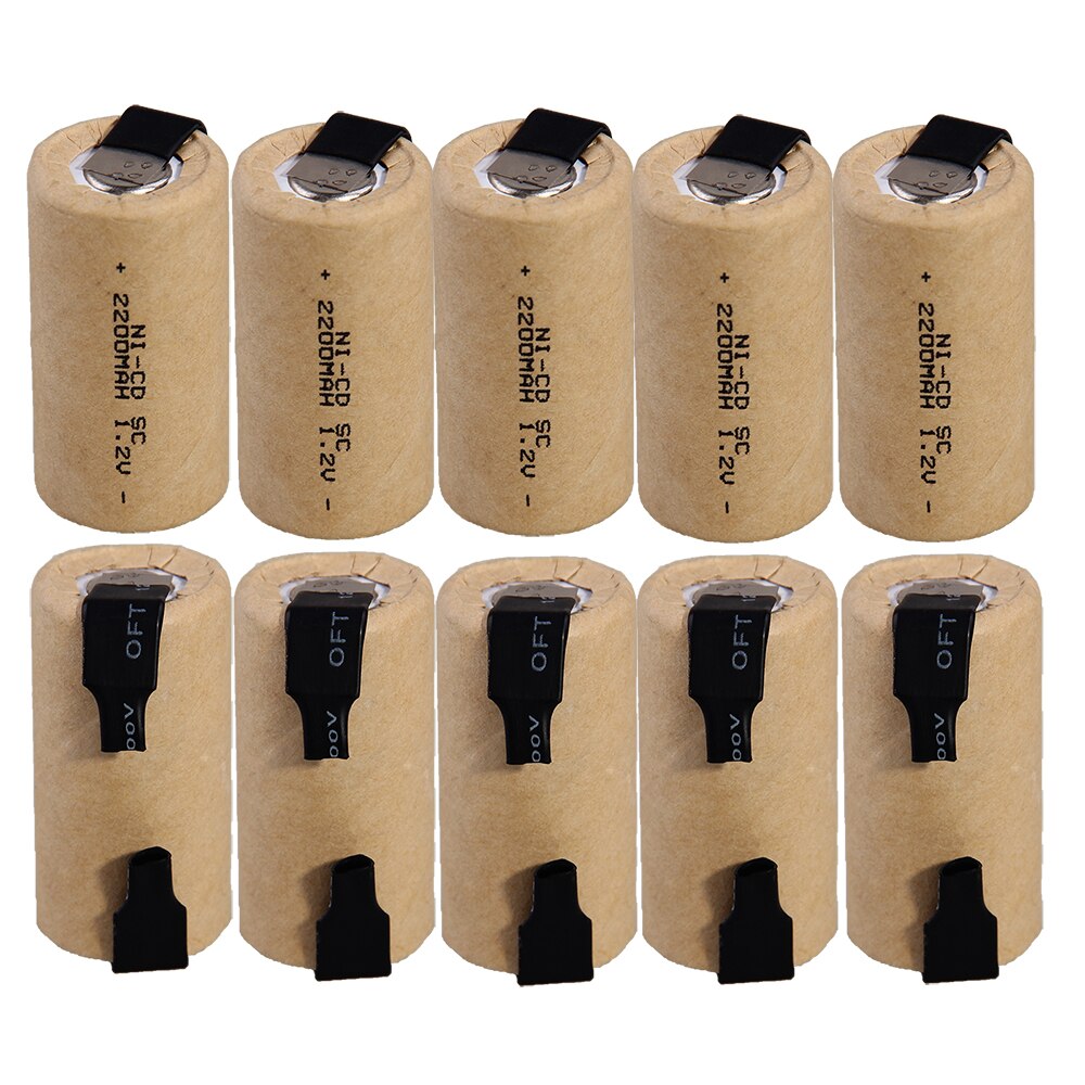 Lowest price 2-20 piece SC battery 1.2v batteries rechargeable 2200mAh nicd battery power tools akkumulator