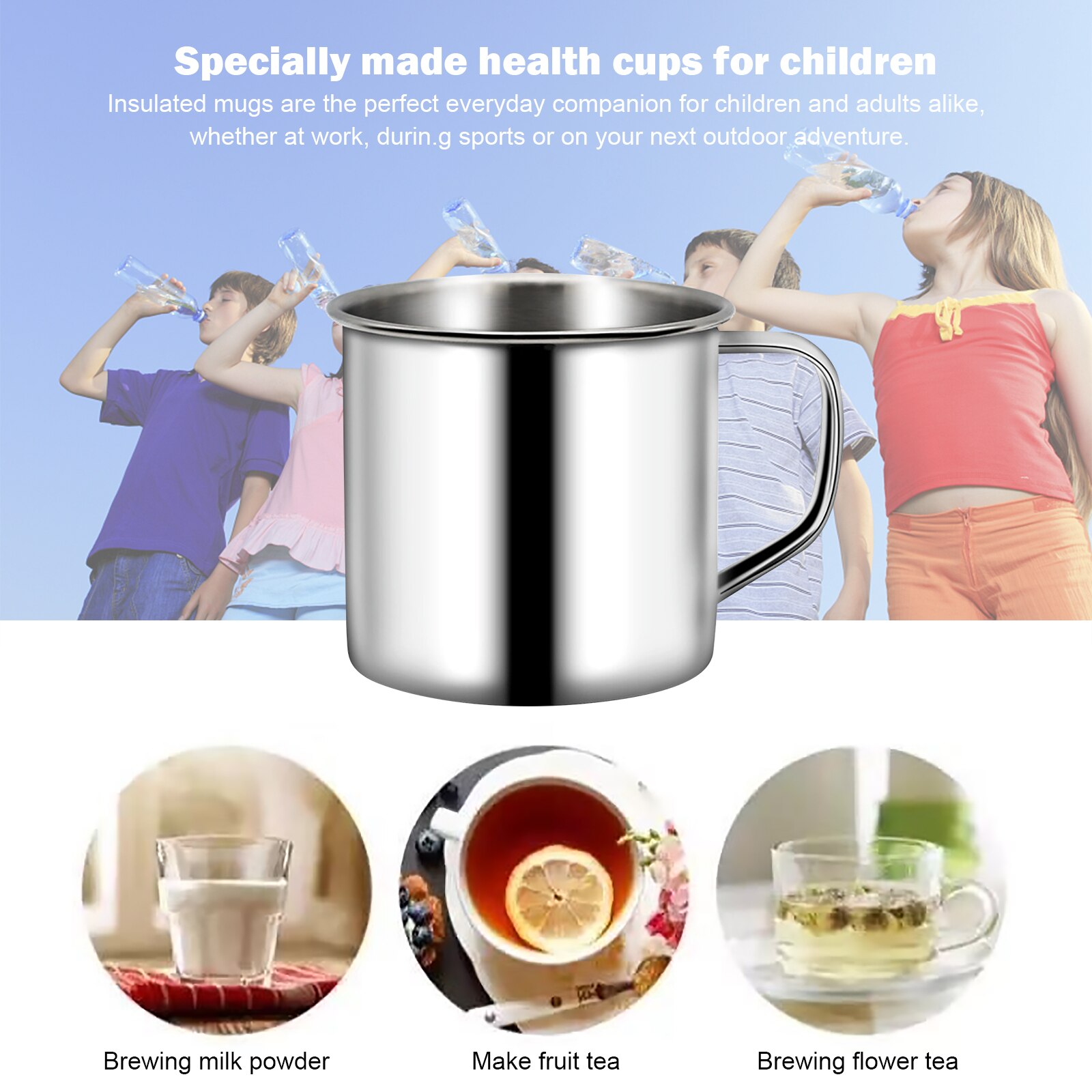 Kaffekrus i rustfrit stål 200ml bærbare termo kop rejse tumbler kaffekande mælk te kopper dobbelt kontor vand krus