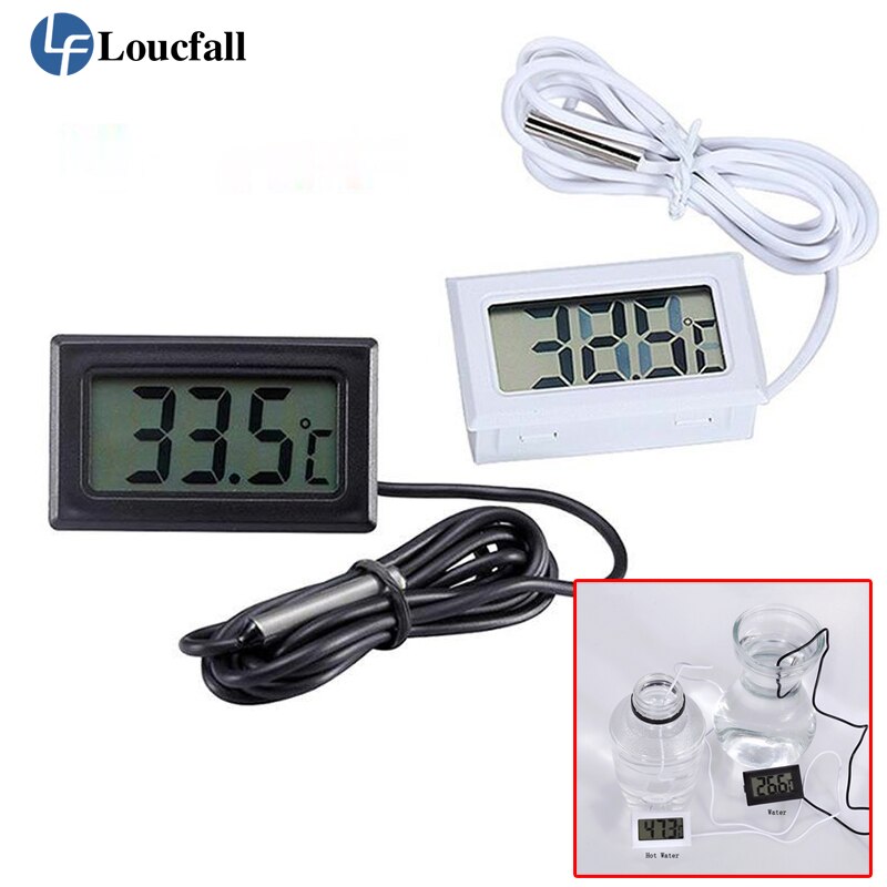 Mini Digital Thermometer LCD Meter Freezer Fridge Thermometer Coolers Thermometer sensor Water Temp Gauges -50~110