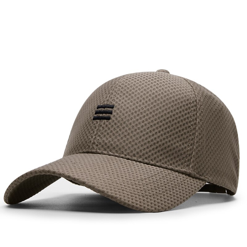 Adult Summer Outdoors Cool Thin Mesh Sun Hat Big Bone Men and Women Polyester Plus Size Baseball Cap 56-60cm 60-64cm: Khaki Black   / 56-60cm