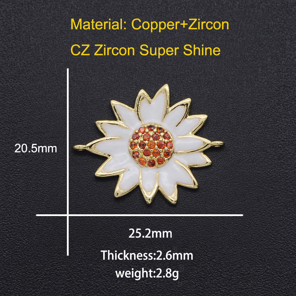 Diy Ananas CZ Charms Cactus Ketting Hanger Zirkoon Apple Connector Voor Sieraden Zonnebloem Maken: Blue Zinc Plated