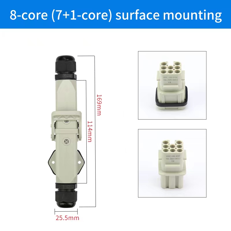 Connettore per carichi pesanti HDC-ah 4/5/6/8 spillo Presa per aviazione impermeabile industriale Custodia in plastica 250 V 10 A/16 A: Colore rosa