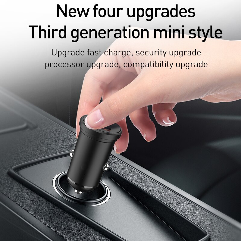 Mini usb car charger, fast charging 48w 4,0 pd qc 3,0 charging charger for iphone 12 11 huawei xiaomi mi type-c mobile phone