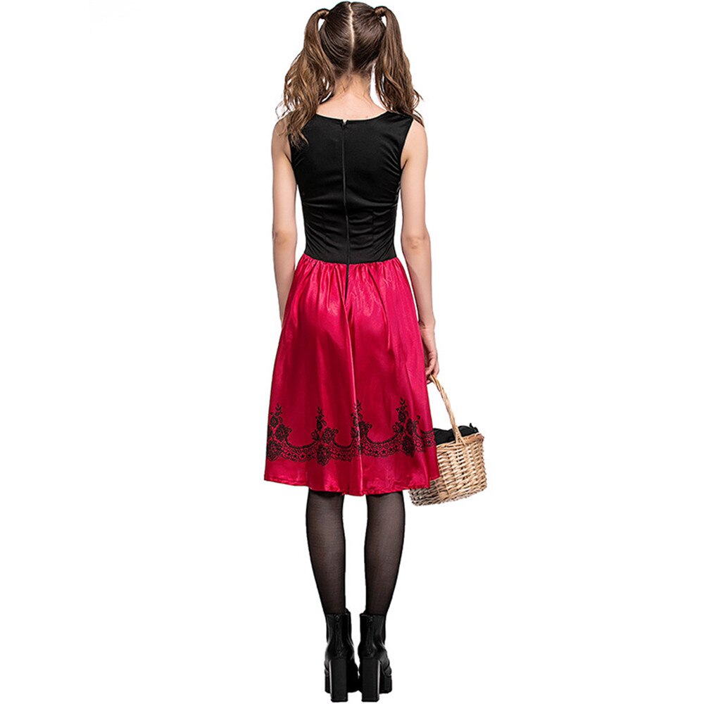 Volwassen Vrouwen Halloween Kostuum Roodkapje Hooded Gewaad Dame Borduren Jurk Party Mantel Outfit Voor Meisjes Plus Size XXXL