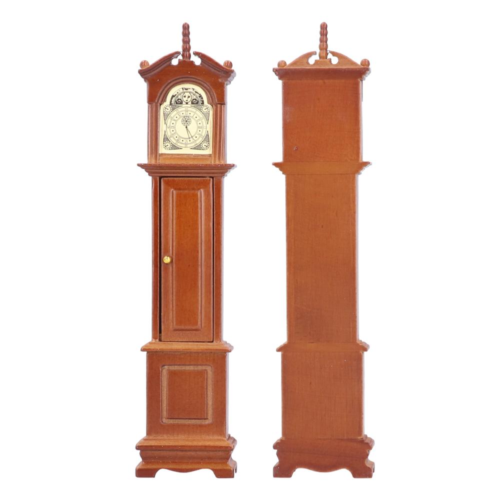 miniatures Dollhouse 1/12 Dollhouse Miniature Grandfather Clock Wooden Mini Model Furniture Accessory Cute For Kid Children