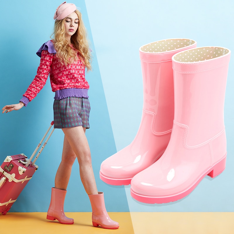Dames regenlaarzen waterdicht halfhoge laarzen damesschoenen snoepkleuren laarzen voor dames damesschoenen laarzen pvc
