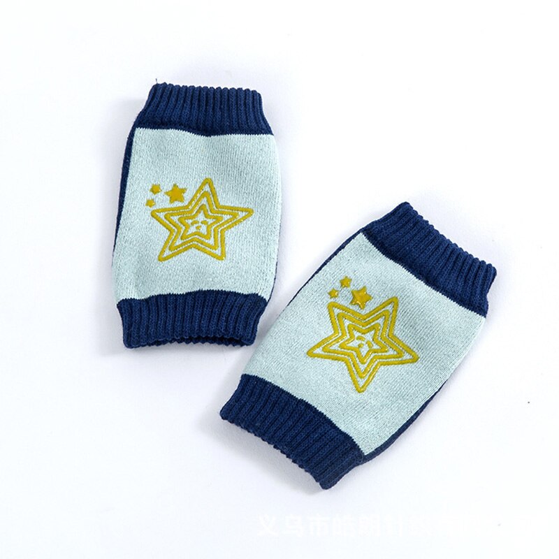 Rodilleras para bebé, Protector de codo y rodilla para gatear, estampados de estrellas de algodón, antideslizantes, calentadores de piernas para niños y niñas: Azul cielo