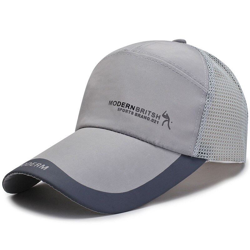 Men Women Golf Sunshade Breathable Baseball Mesh Hat Sport Quick-drying Sunscreen Cap Hip-Hop Adjustable Canvas Fishing Hat P14: A Gray