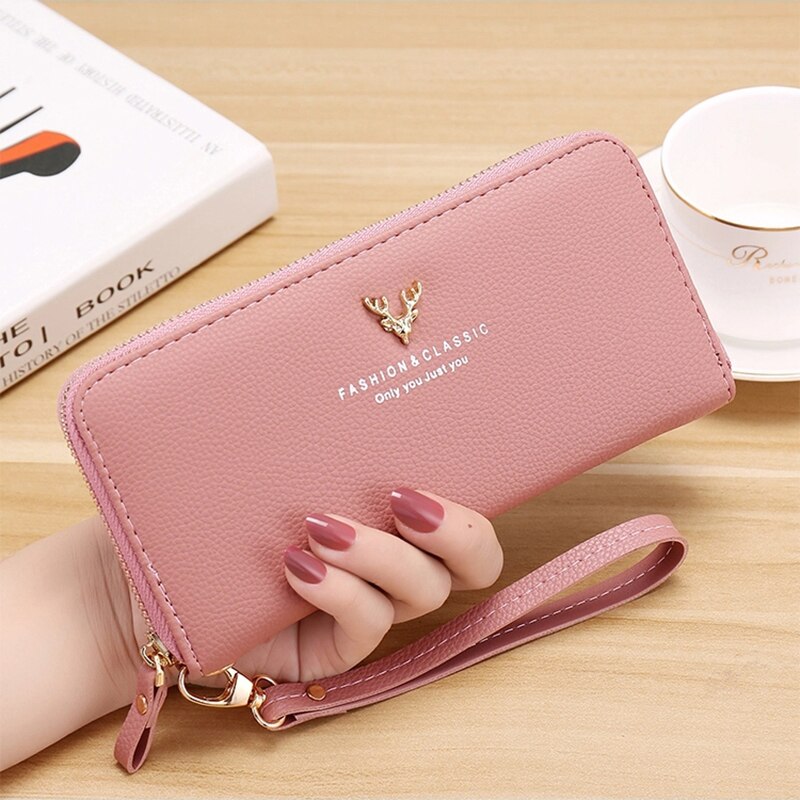 Custodia a portafoglio per telefono per Xiaomi Redmi Note 9s 9 8 pro 9A 9C 9T 8A Flip Cover custodia in pelle PU con cerniera slot per porta carte: Colore rosa