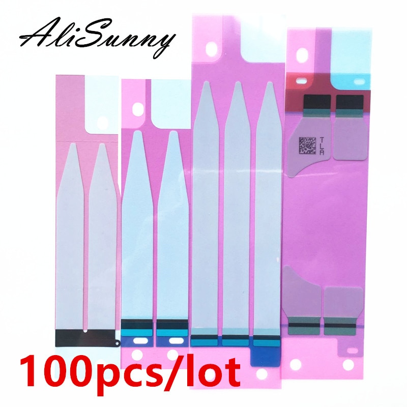 AliSunny 100 sztuk baterii naklejki samoprzylepne dla iPhone 6 6S 7 8 Plus 5S X XR XS Max 3M podwójna taśma Pull Trip klej części