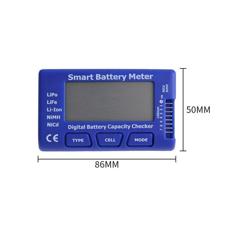 Digitale Batterij Tester Batterij Checker Controller Lcd Voor Lipo Life Li-Lon Nicd Nimh: blue